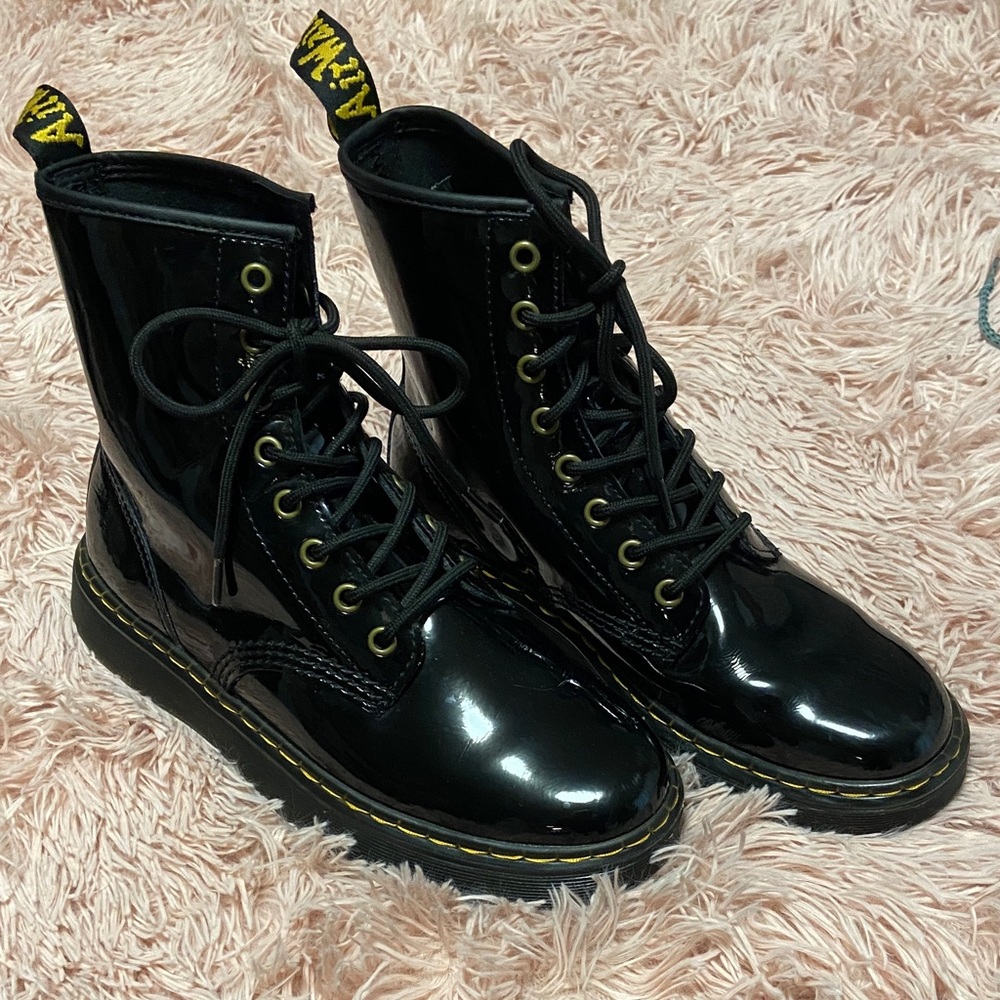 Dr. Martens Shiny Black Combat Boots